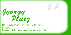 gyorgy plutz business card